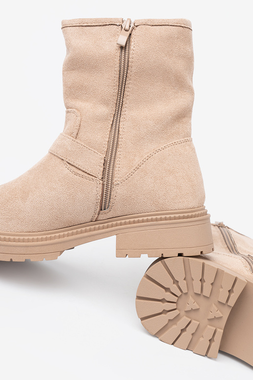 Élégant jsnobeige chaussures avec boucles décoratives