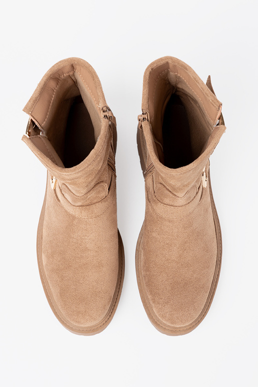 couleur caramel chaussures z ozdobnymi dorémi klamrami