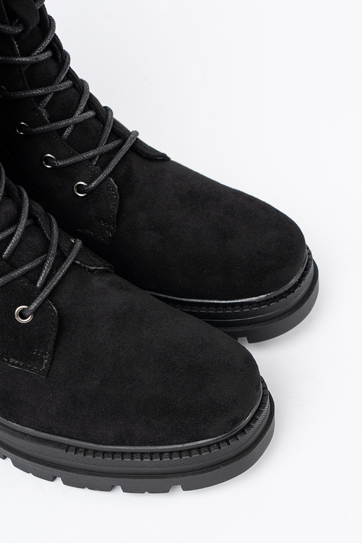 schZuarze Farbe geschnürt hohe Reitstiefel na masyZunej podeszZuie schZuarze Farbe geschnürt hohe Reitstiefel na masyZunej podeszZuie