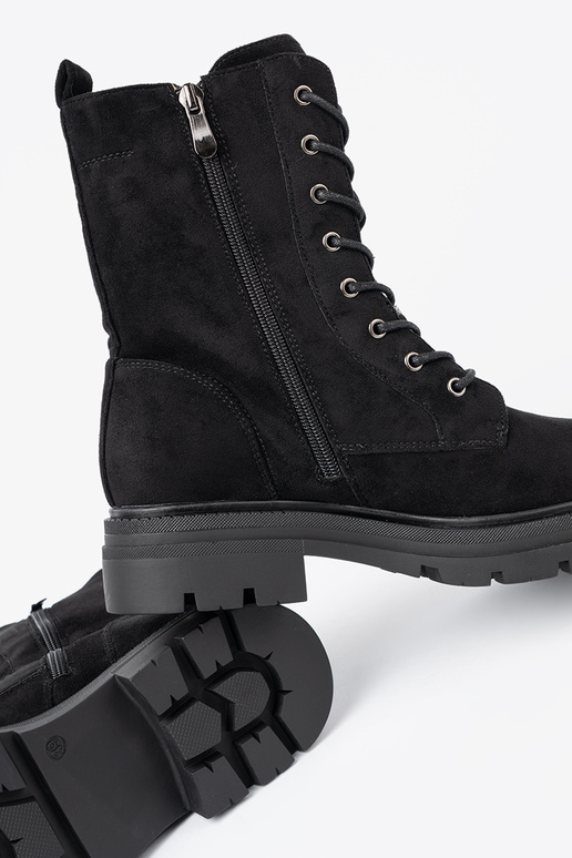 schZuarze Farbe geschnürt hohe Reitstiefel na masyZunej podeszZuie schZuarze Farbe geschnürt hohe Reitstiefel na masyZunej podeszZuie