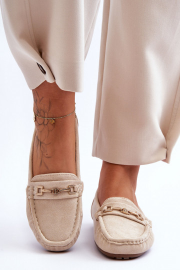 Klassieke suède mocassins beige Corinell 2