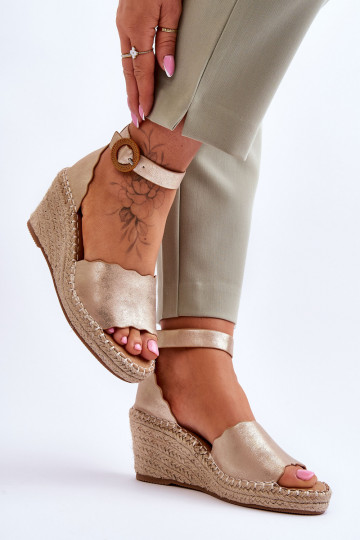 Peau Sandales à plateforme Comfort Shoe couleur dorée Verola 2