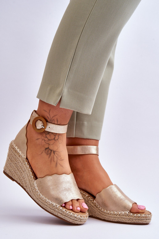 Peau Sandales à plateforme Comfort Shoe couleur dorée Verola Peau Sandales à plateforme Comfort Shoe couleur dorée Verola