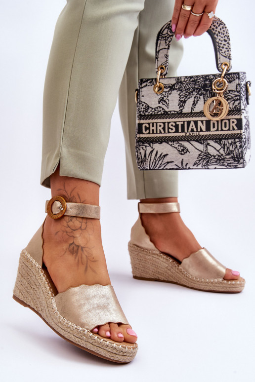 Peau Sandales à plateforme Comfort Shoe couleur dorée Verola Peau Sandales à plateforme Comfort Shoe couleur dorée Verola