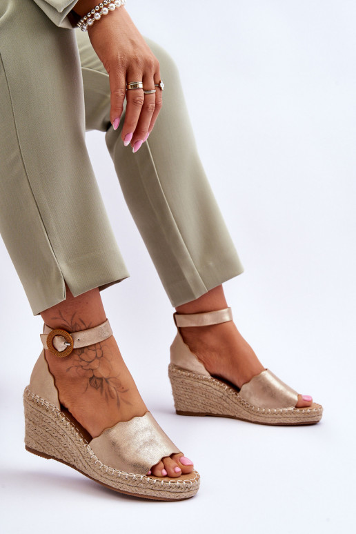 Peau Sandales à plateforme Comfort Shoe couleur dorée Verola Peau Sandales à plateforme Comfort Shoe couleur dorée Verola