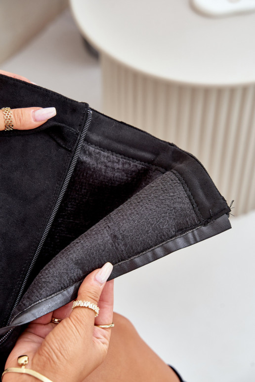 bottes pour femmes en daim écologiqueoÀeDANSyÀiniętą CholeÀką avec des talons couleur noire Bralise bottes pour femmes en daim écologiqueoÀeDANSyÀiniętą CholeÀką avec des talons couleur noire Bralise