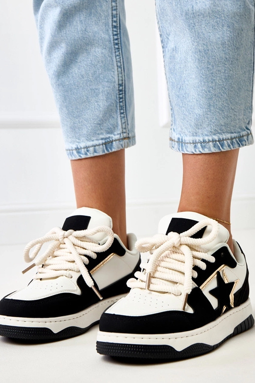 Baskets plateforme noir et blanc avec... Baskets plateforme noir et blanc avec...