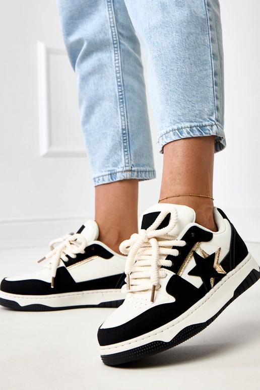 Baskets plateforme noir et blanc avec... Baskets plateforme noir et blanc avec...