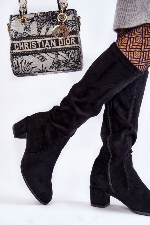 Modèle classique en daim bottes couleur noire Harpen Modèle classique en daim bottes couleur noire Harpen