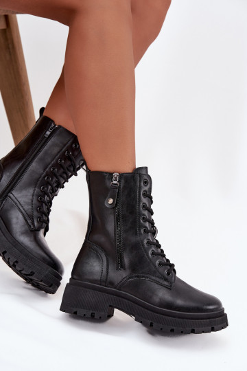 Bottines de travail Féminin réchaufferPodÀójnym Zamkiem couleur noire Perlina