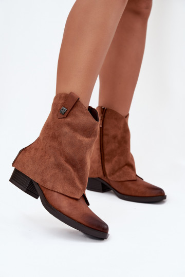 Bottines style cowboy chaudes avec talons, couleur marron Sylvette 2