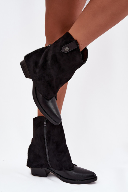 opInarmen Laarzen in coInboystijl met hakken zInart Sylvette