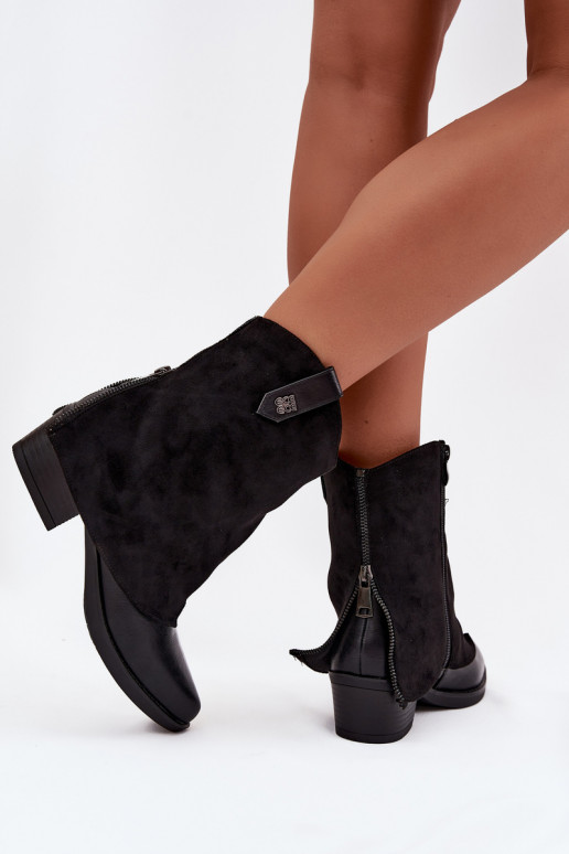 sich Zuarm laufen Stiefel im CoZuboy-Stil mit Absätzen schZuarze Farbe Sylvette