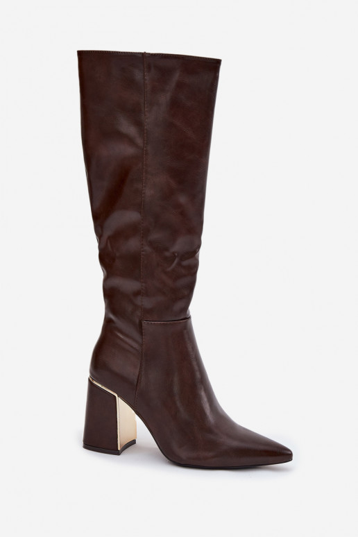 bottes pour femmes avec des talons Ze couleur doréem Élément CzekoladoÀe Alessine bottes pour femmes avec des talons Ze couleur doréem Élément CzekoladoÀe Alessine