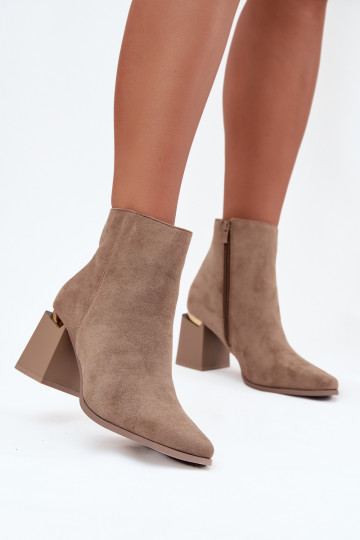 réchauffer Bottes pour femmesen daim écologiqueu beige Brivelle 2