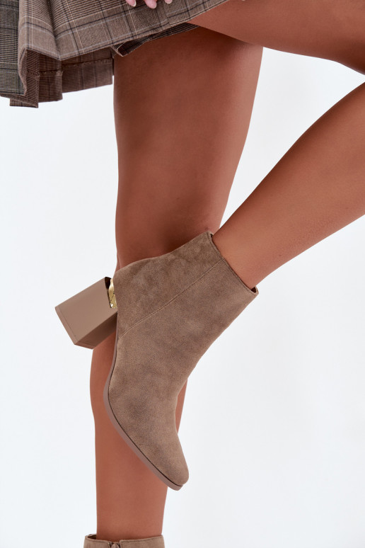 sich Zuarm laufen Damenstiefelaus Öko-INildlederu Beige Brivelle