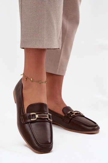 Schuhe Mokassins Feminin mit Ornamenten braune Farbe Priscelle 2