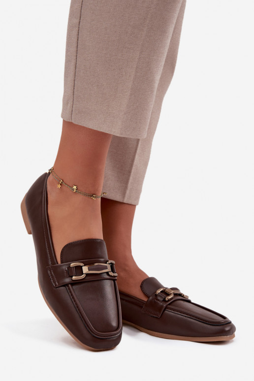 Schuhe Mokassins Feminin mit Ornamenten braune Farbe Priscelle