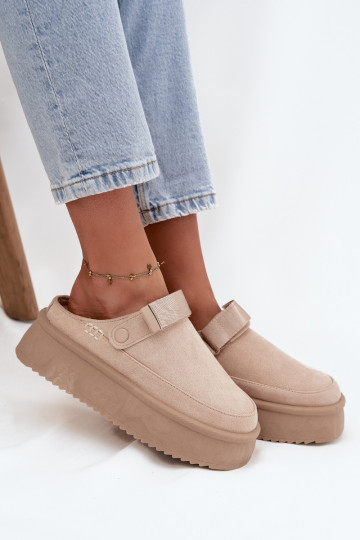 Bottes de neige Féminin avec une plateformeavec fermoir adhésifem couleur ivoire Jorielle