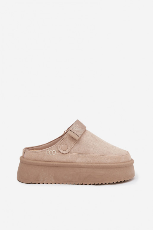 Schneestiefel Feminin mit einer Plattformmit Klebeverschlussem elfenbeinfarbe Jorielle