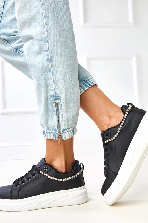 Baskets noires sur plateforme avec... Baskets noires sur plateforme avec...