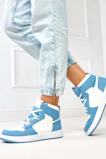 Hohe Sneakers über dem Knöchel mit Denim-Motiven "Kasna"