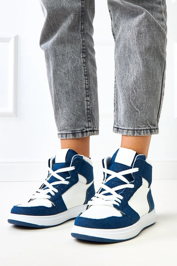 Hohe Sneakers über dem Knöchel mit dunklem Denim-Motiv "Kasna"