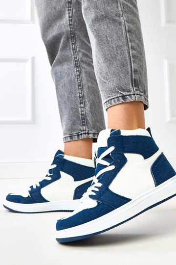 Hoge sneakers boven de enkel met donker denimmotief "Kasna" 2