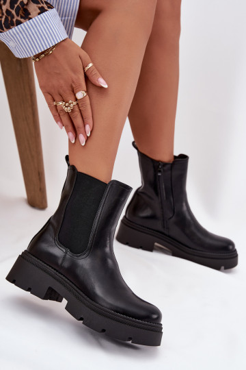 réchauffer bottes élégantes Au Château couleur noire Niviane