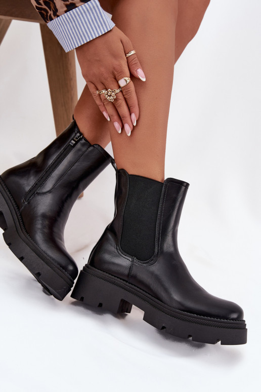 réchauffer bottes élégantes Au Château couleur noire Niviane