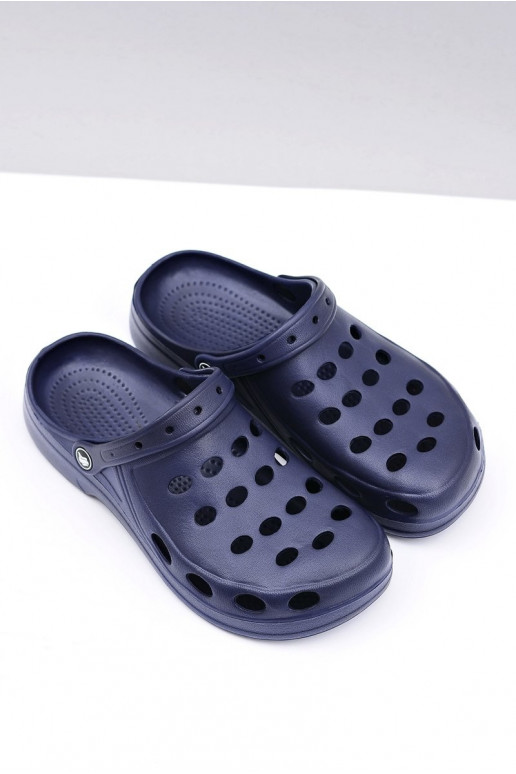 Männlich Hausschuhe Sandalen Do Ogrodu Basen Dunkelblau