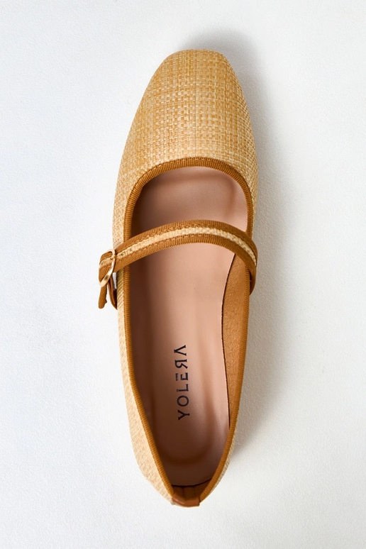 Ballerines tressées marron avec... Ballerines tressées marron avec...