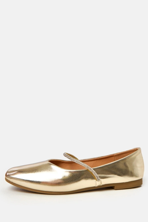 Gouden ballerina's met decoratieve... Gouden ballerina's met decoratieve...