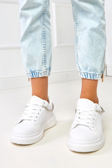 Witte platform sneakers met...