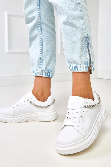 Witte platform sneakers met... 2