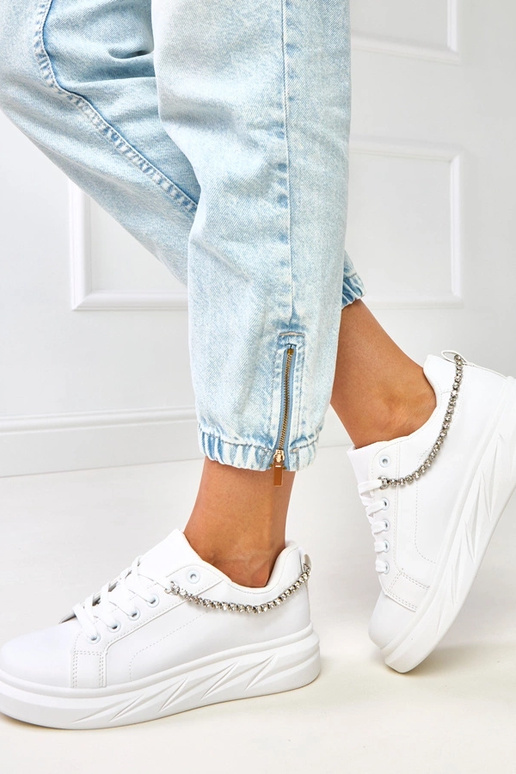 Witte platform sneakers met... Witte platform sneakers met...