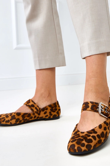Leopardprint ballerina's met decoratieve gesp Damia 2