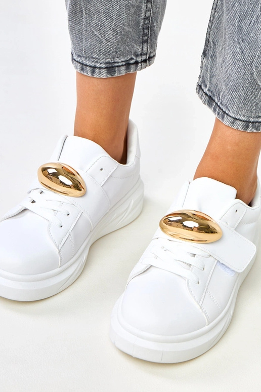 Baskets plateformes blanches avec... Baskets plateformes blanches avec...