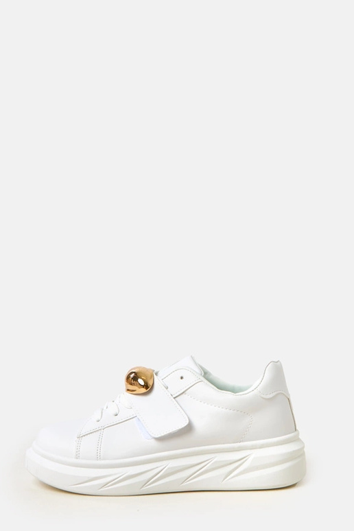 Witte platform sneakers met gouden... Witte platform sneakers met gouden...