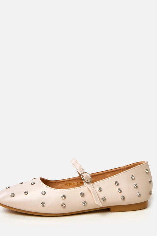 Sandkleurige ballerina's met... Sandkleurige ballerina's met...