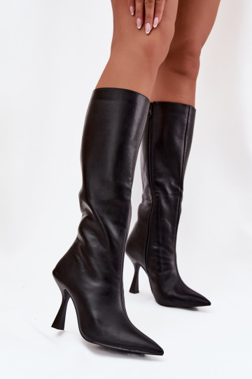 bottes pour femmes avec des talons fins Contre la route couleur noire Vionette 2