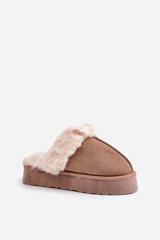Slippers SneeuIn laarzen Dames Op dikke zool met bont beige Doriola