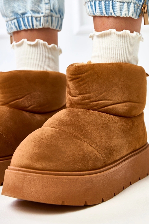 Bruine warme sneeuwlaarzen op...