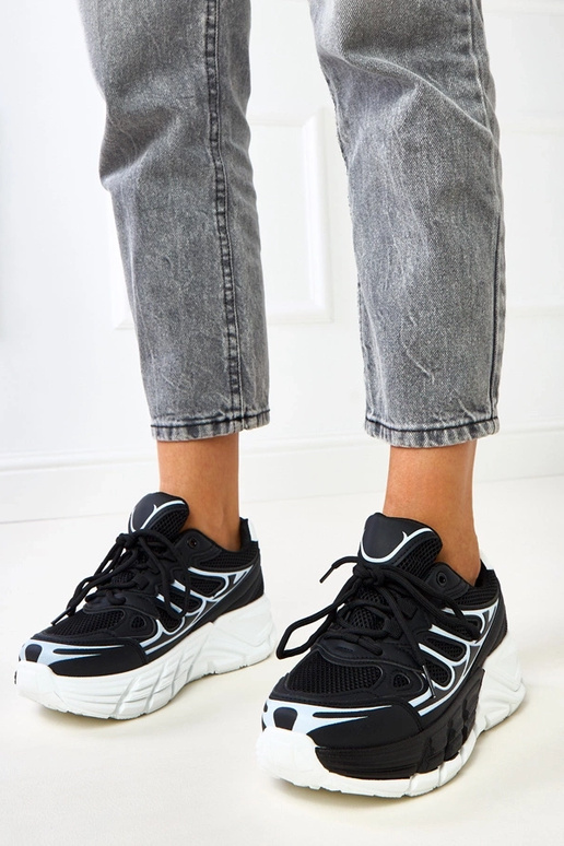 Zwarte sneakers op massieve zool, Souza Zwarte sneakers op massieve zool, Souza