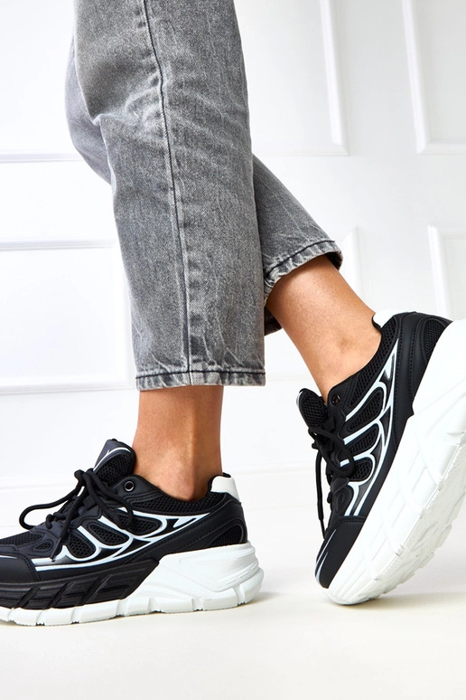 Zwarte sneakers op massieve zool, Souza Zwarte sneakers op massieve zool, Souza