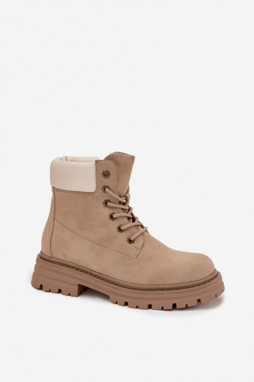 chaussures Féminin avec des lacets beige Norena chaussures Féminin avec des lacets beige Norena