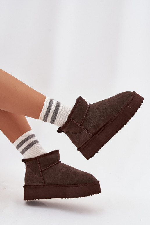 en daim Bottes de neige Féminin avec une plateforme Vinceza 97962 CzekoladoÀe