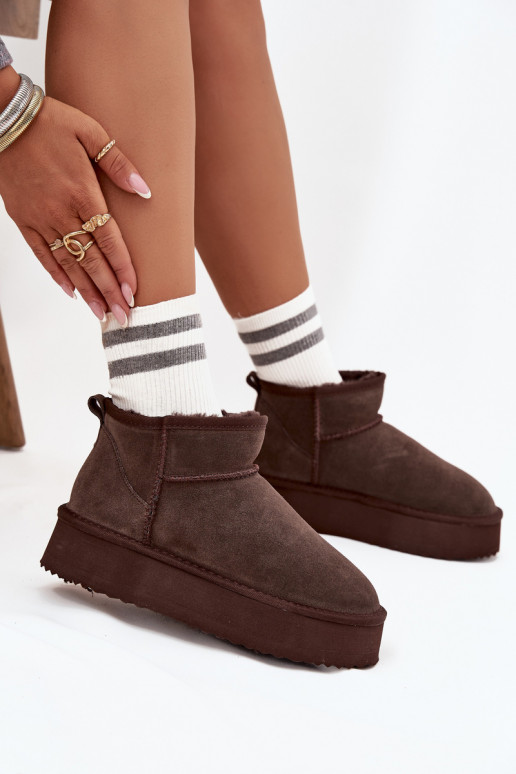 en daim Bottes de neige Féminin avec une plateforme Vinceza 97962 CzekoladoÀe