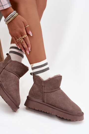 Bottes de neigeActivéturalnego en daimu réchauffer avec de la fourrure à l intérieur Vinceza 97961 marron