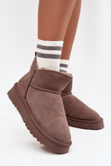 Bottes de neigeActivéturalnego en daimu réchauffer avec de la fourrure à l intérieur Vinceza 97961 marron 2